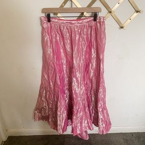 Anthro crinkled metallic skirt